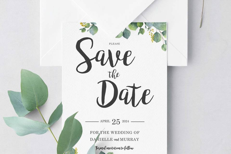 Greenery Save the date