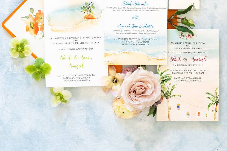 Beach wedding invite