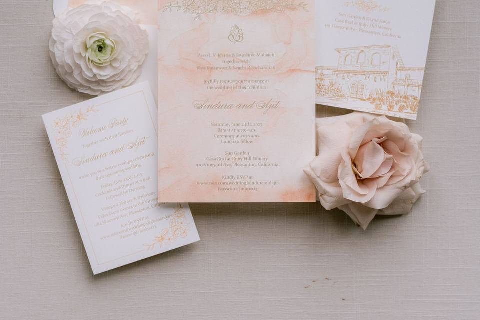 Napa valley wedding invitation