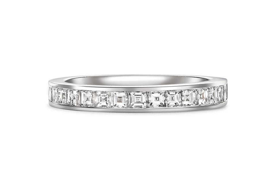 Diamond set platinum band