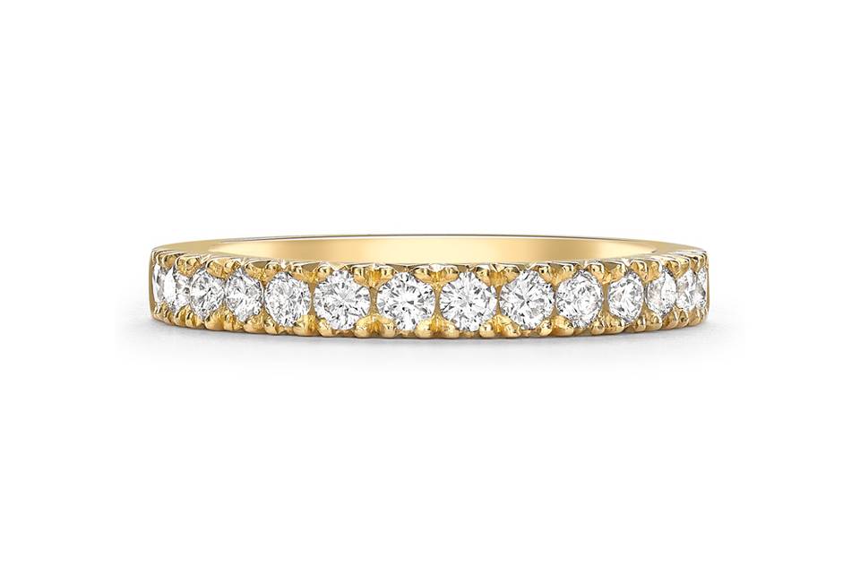 Diamond set 18ct gold band