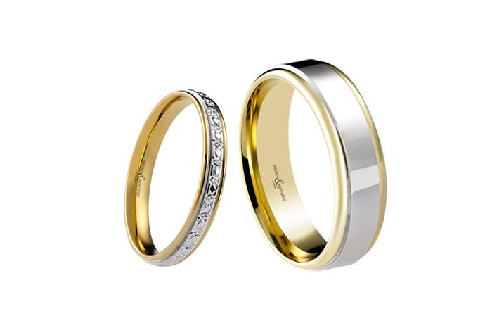 Wedding rings bi-colour