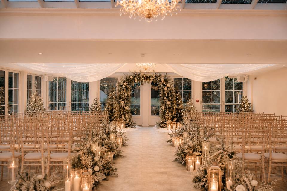 Winter Wedding in Garden Room