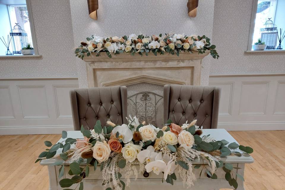 Ceremony table and mantlepiece