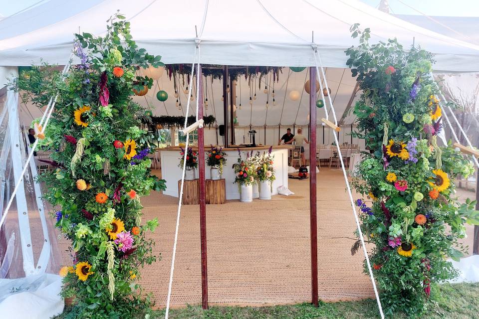 Marquee entrance broken arch