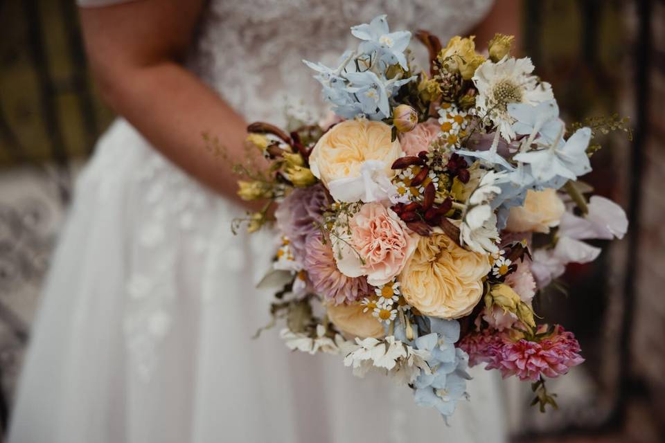 Muted summer pastels bouquet