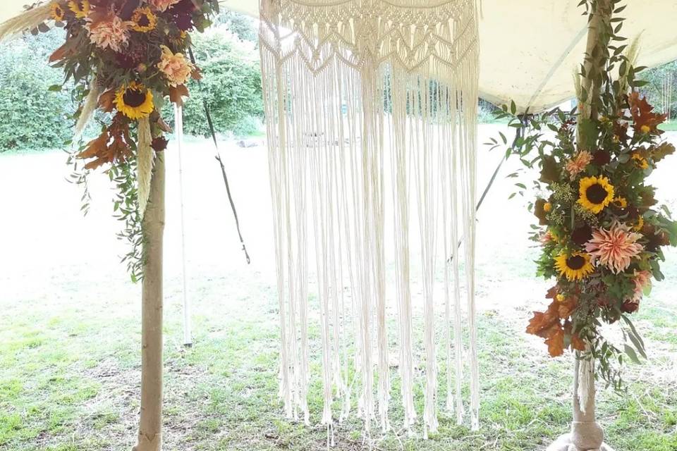 Boho sunflower arch