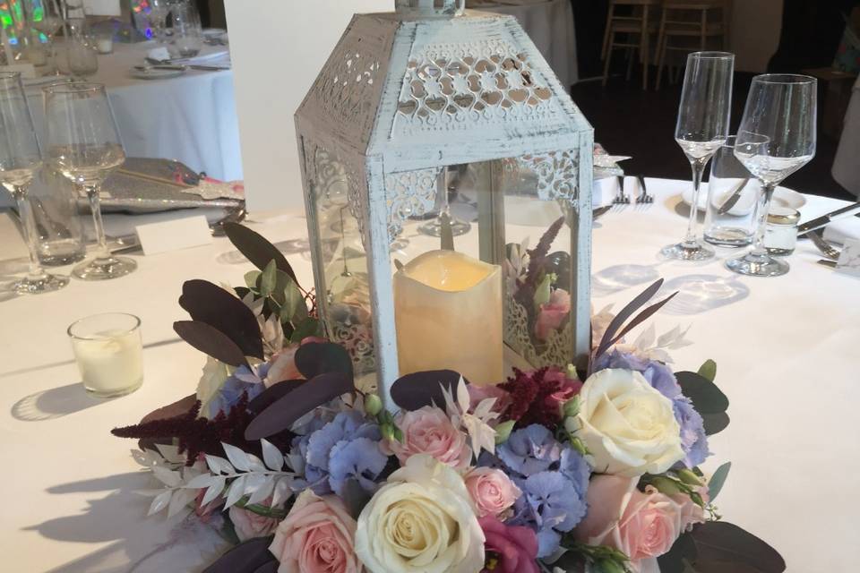 White lantern centrepiece