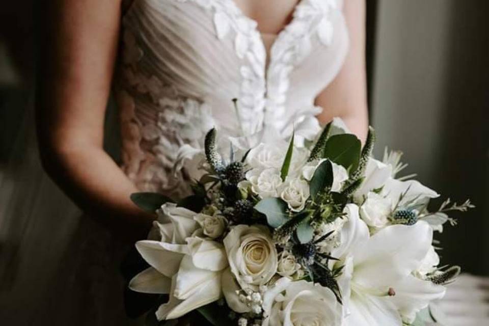 White lily bridal bouquet