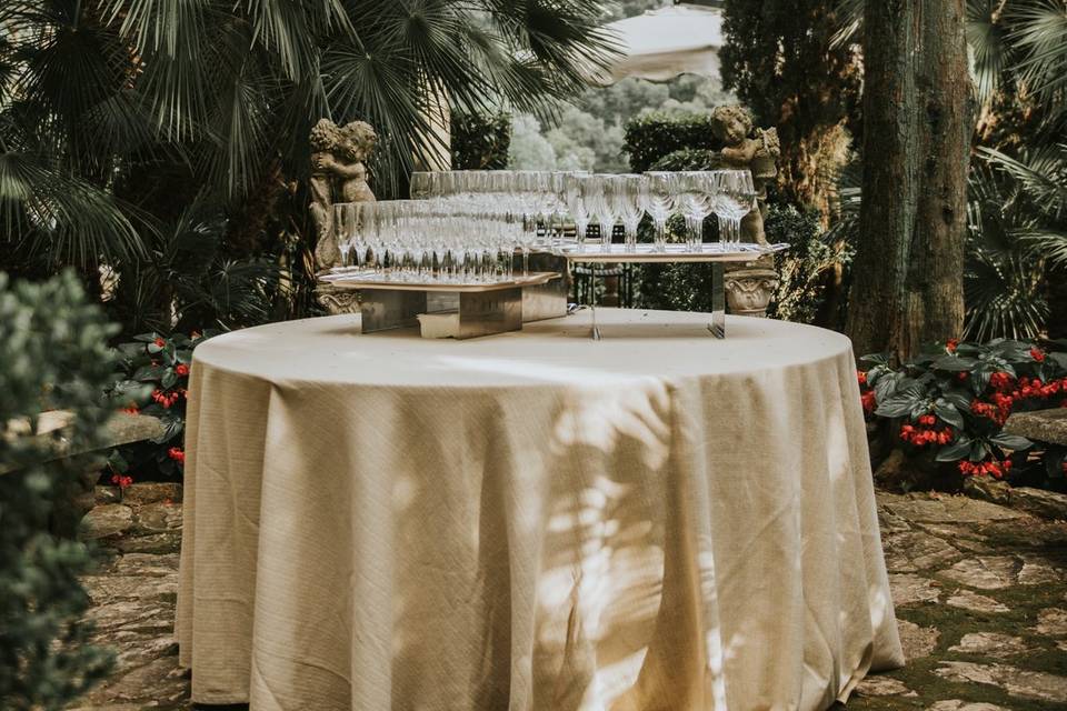 Aperitif in the Italian garden