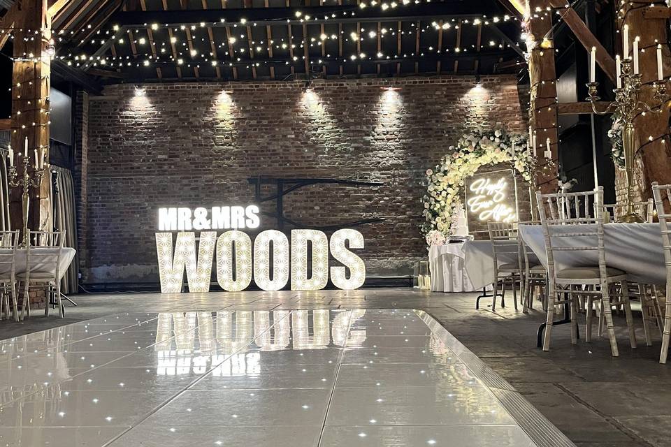 Dance Floor & Light Up Letters