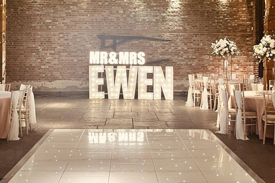 Dance Floor & Light Up Letters