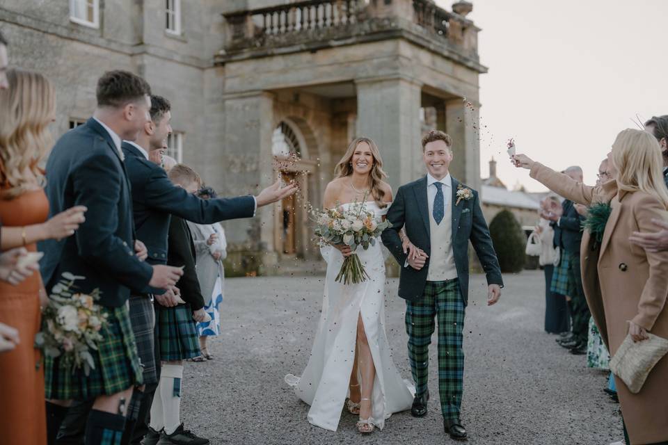 Mr and Mrs Campbell walking