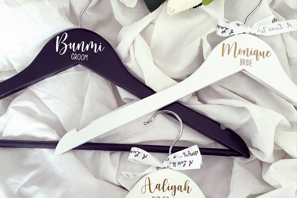 Wedding hangers for a family