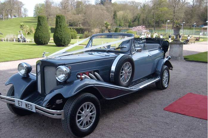 The Blue Beauford wedding Car