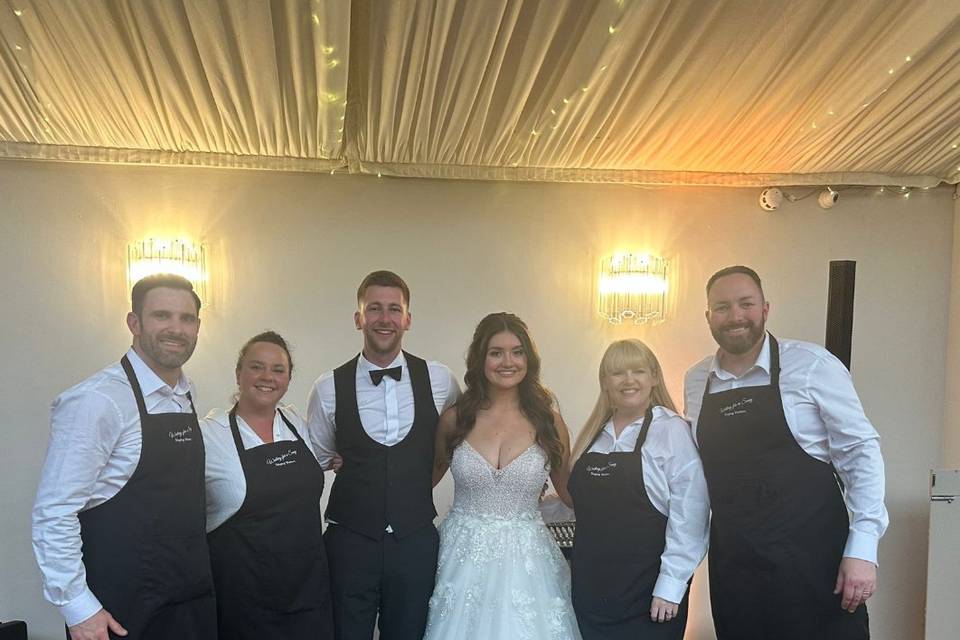 The team with the newlyweds