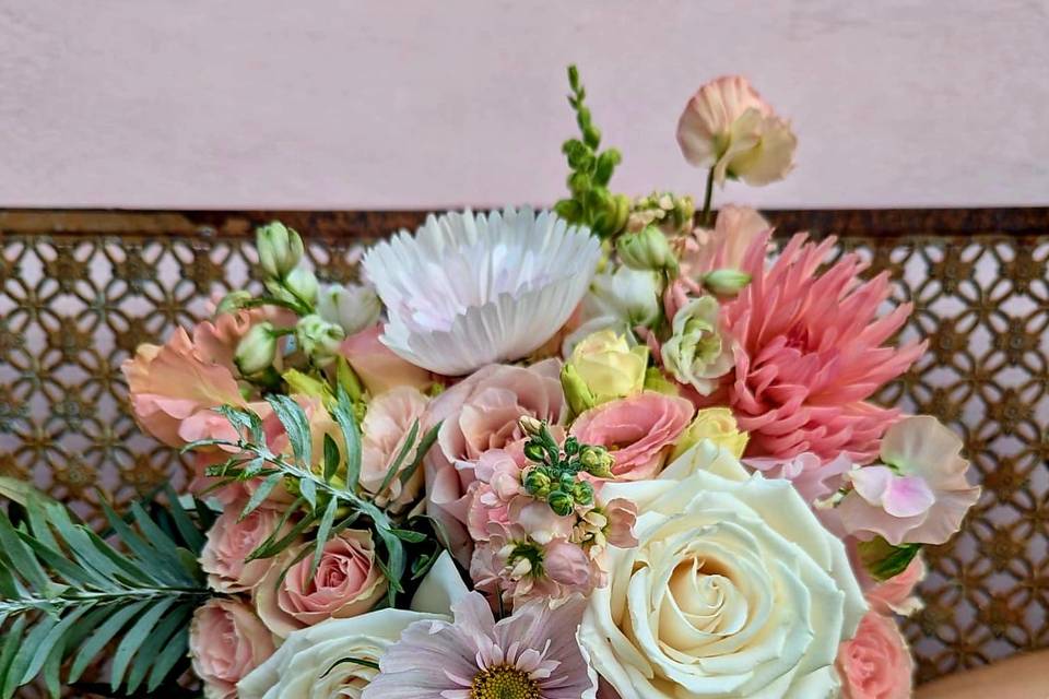 Pastel bridal bouquet