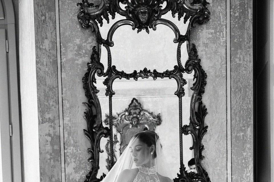 Bride under veil