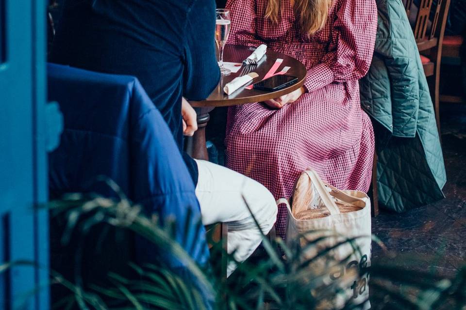 Sitting indoors