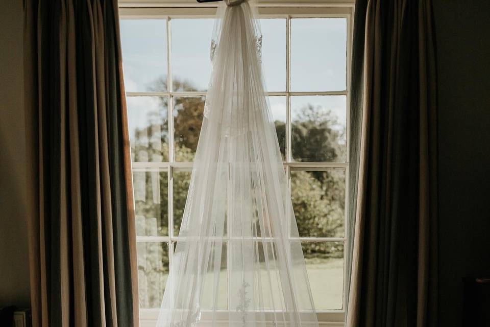 Veil hanging for bride