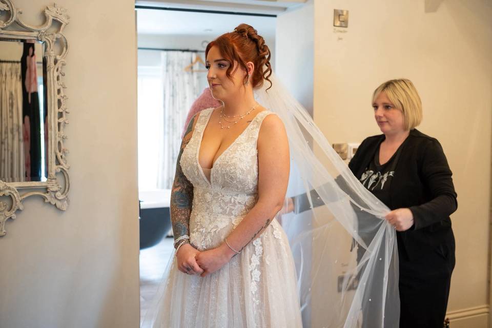 Bridal Hair & Veil Styling