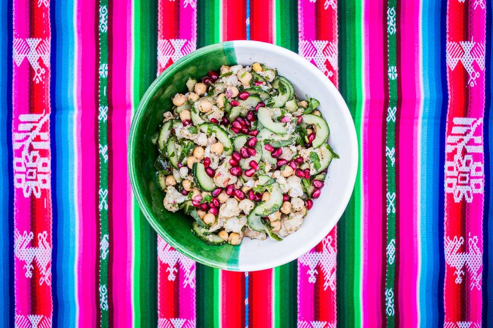Cauliflower and chickpea Chaat