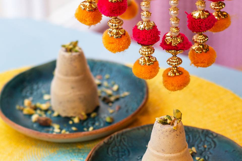 Homemade pistachio kulfi