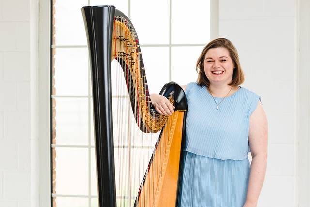 Fun, professional harpist