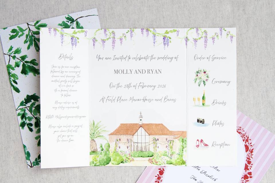 Inside gatefold watercolour