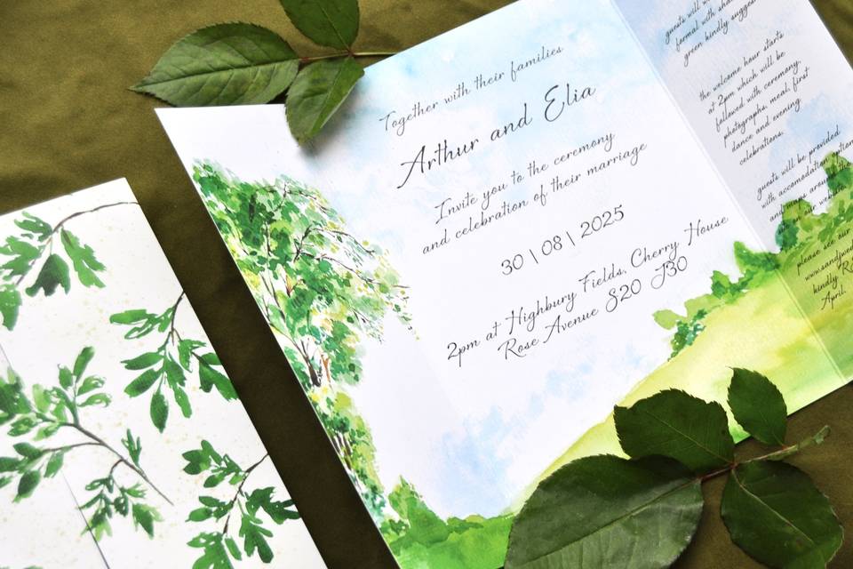 Watercolour gatefold