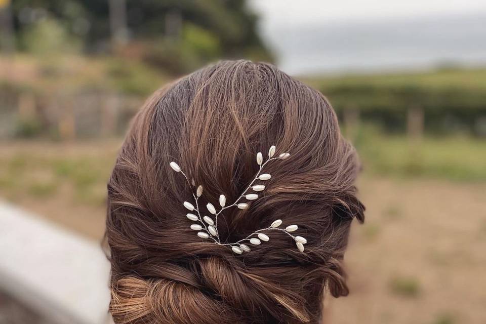 Wedding hair half up braided