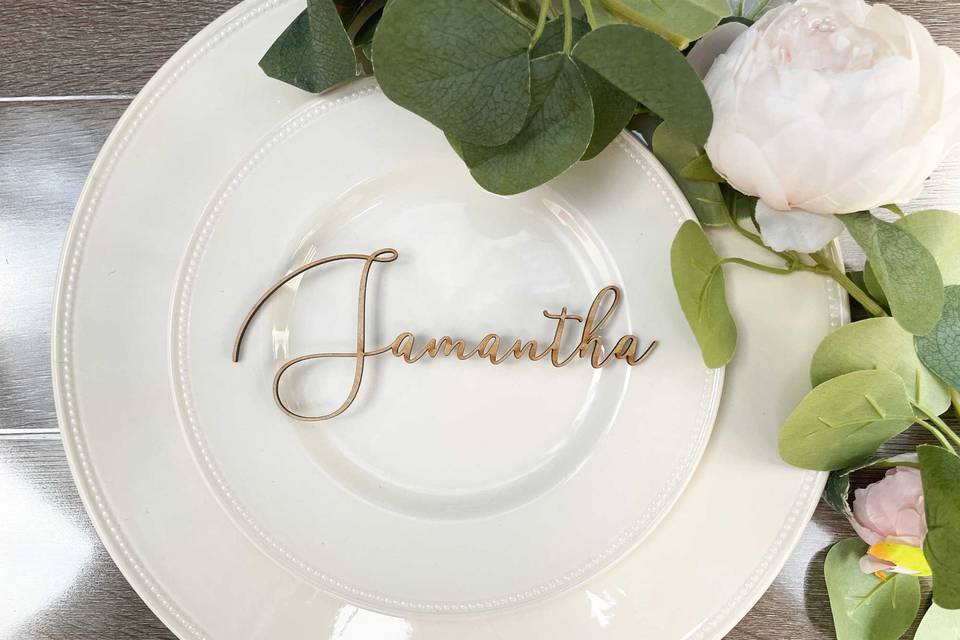 Elegant wedding place name