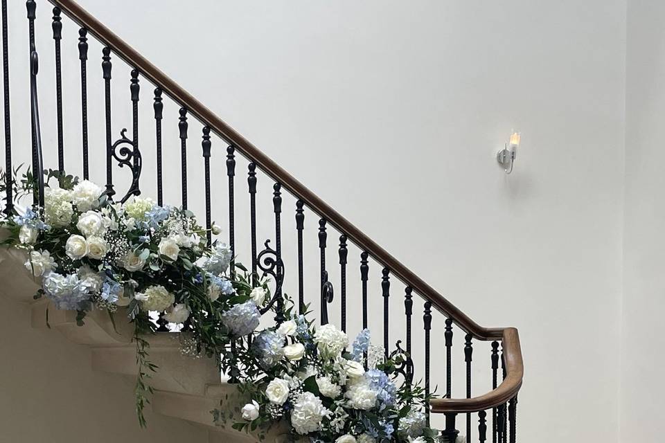 Blue floral staircase