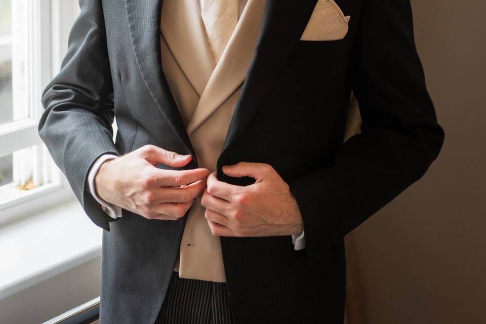 Groom getting ready