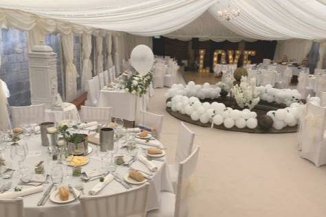 A marquee in the courtyard
