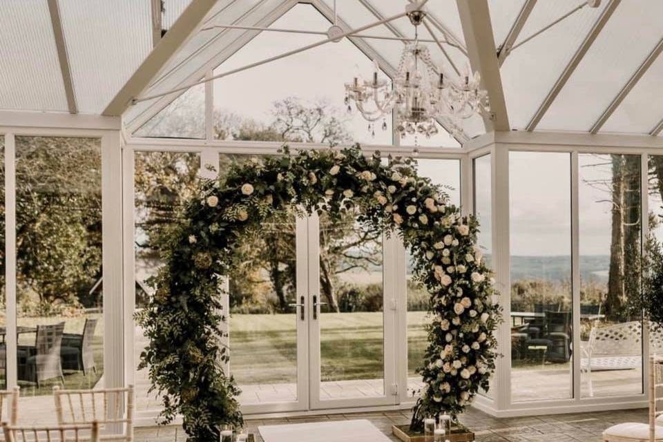 Moon gate bridal arch