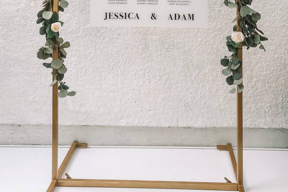 Table plan signage