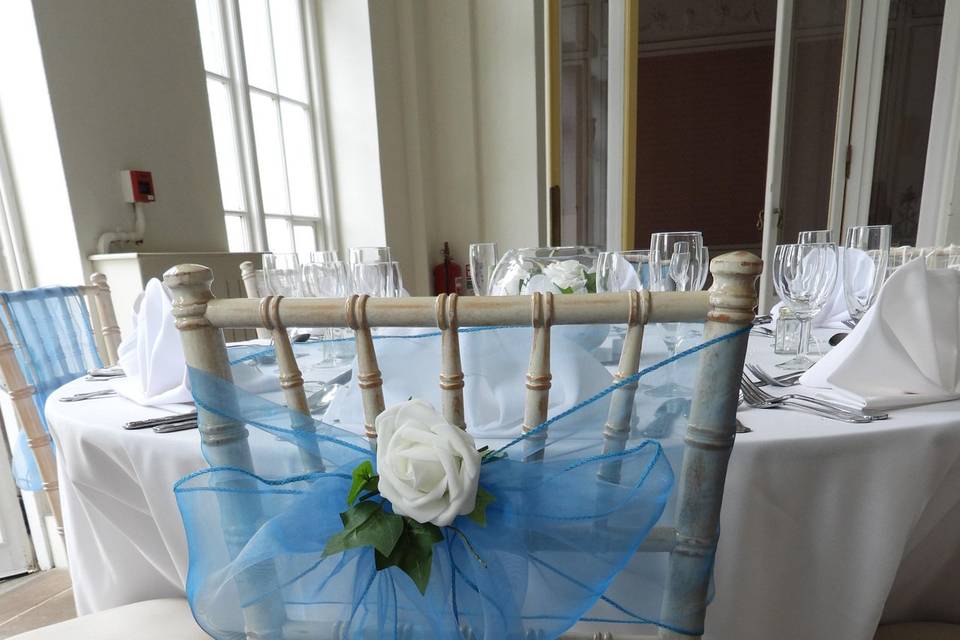 Turquoise chair sash