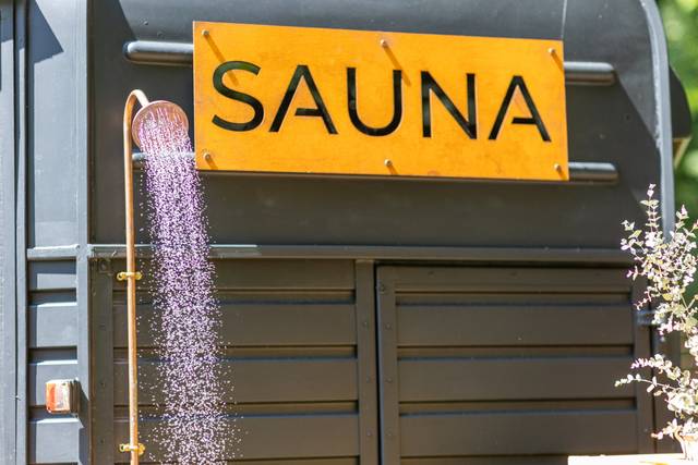 Exterior sign of mobile sauna