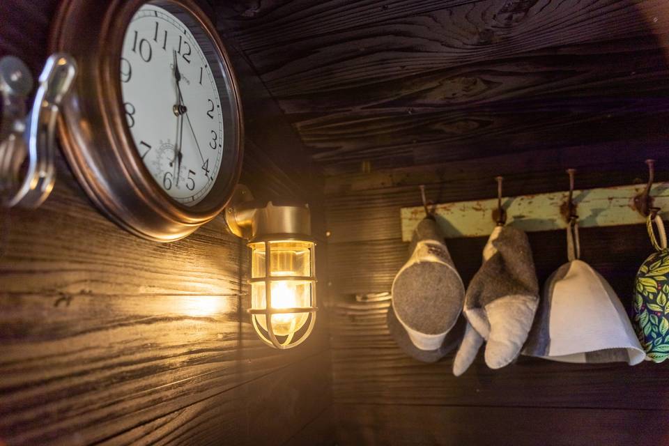 Interior lamp and clock wall