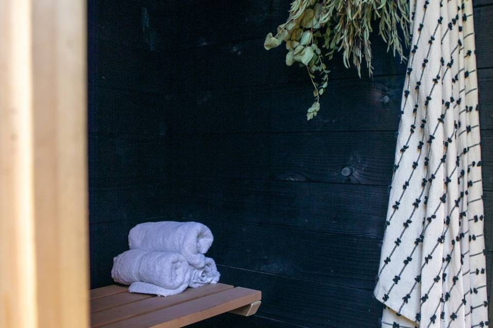 Storage hooks inside the sauna(1)