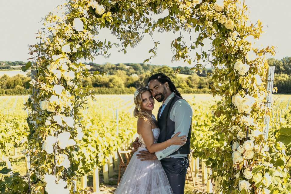 Wedding arch in the vineyard