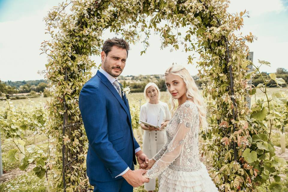 Wedding arch in the vineyard