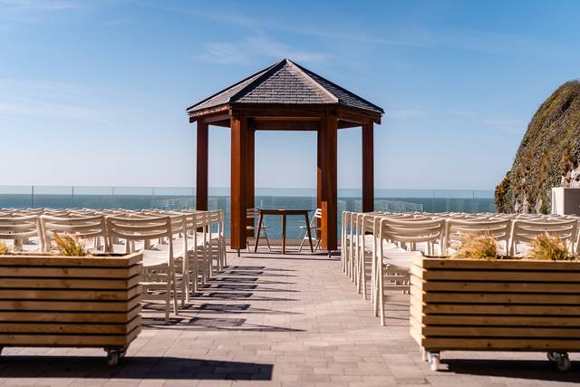 Slate roof, iroko gazebo