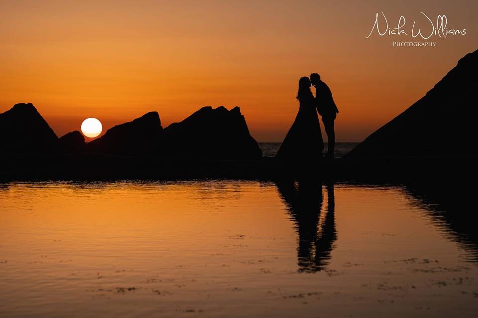 Tidal pool sunset