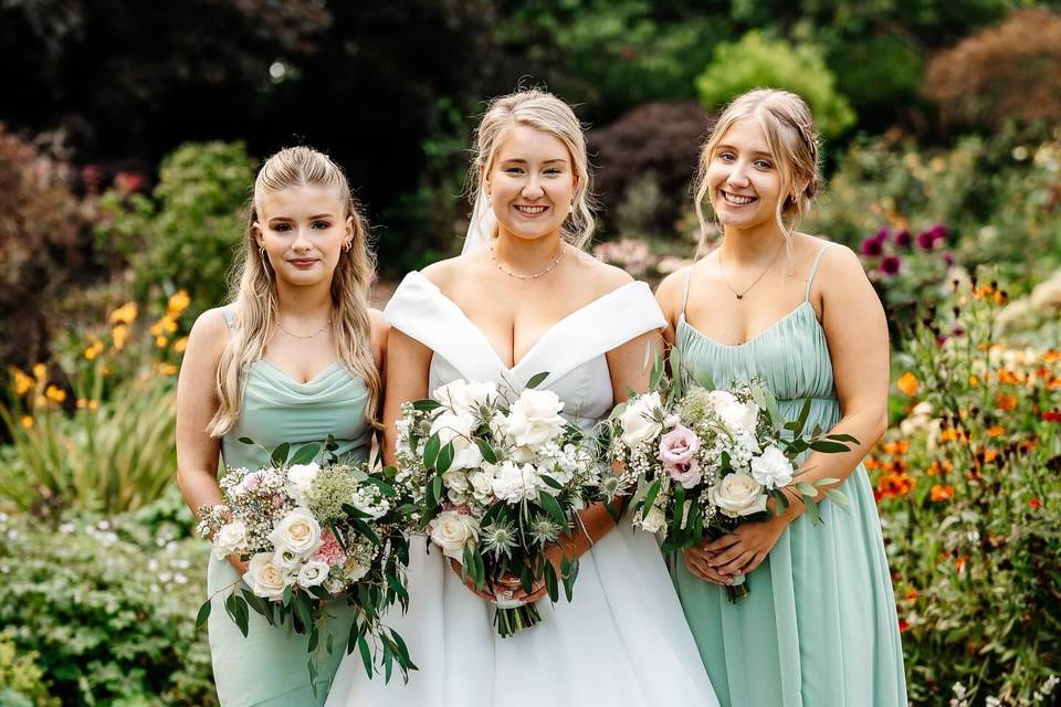 Bride and bridesmaids