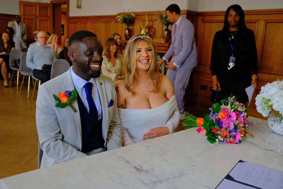 The couple at the Ceremony