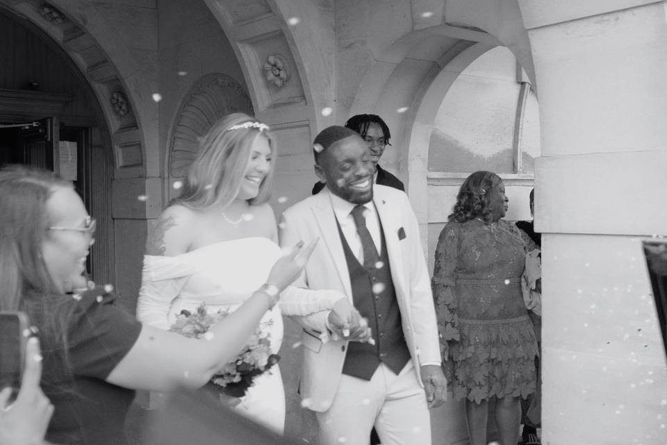 Guests Throwing Confetti