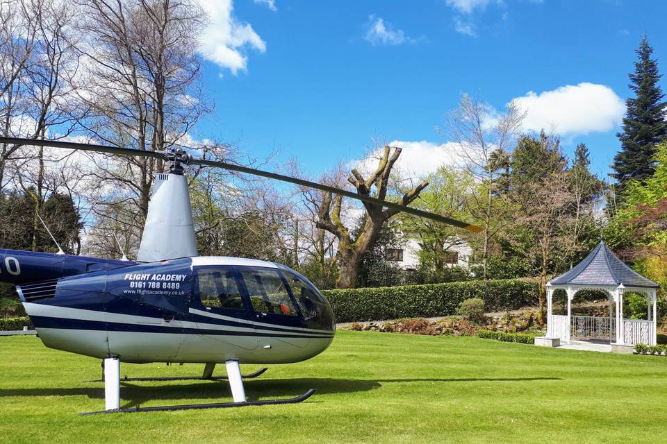 Wedding helipad in the Lakes