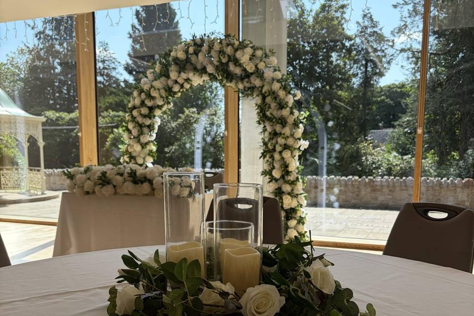 Candle centrepieces styling